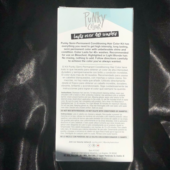 Punky Colour Semi-Permanent Vibrant Conditioning Hair Color Kit - Turquoise - Picture 3 of 11